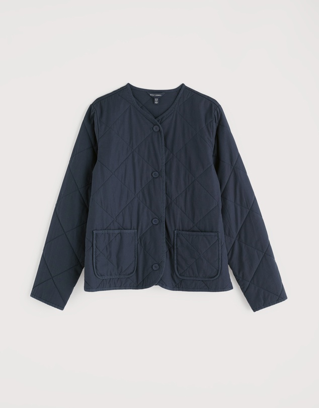 Seasalt - Seasalt Cornwall Navy Swift Barn Organic Cotton Quilted Jacket