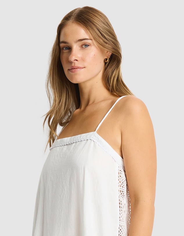 Sea Level Australia - Shore Linen Panelled Bandeau Lace Maxi Dress
