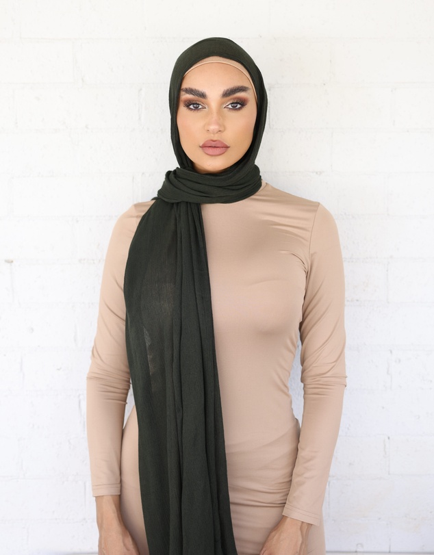 Mod Squad - Rayon Hijab Frayed Edge - Forest