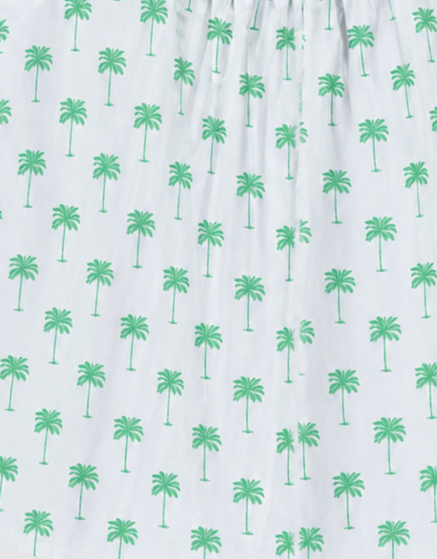 Sant And Abel - Women's Green Palm Tree Frill Tank PJ Set