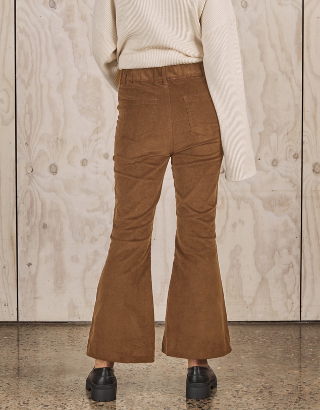 Angel Maternity - Maternity Corduroy Flare Pants- Camel