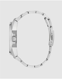 GUESS - Silver-Tone Multi-function 46mm Black Dial Men's Watch