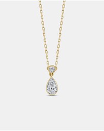 Zoe Olivia - 9K Gold Pear Lab Grown Diamond Drop Necklace