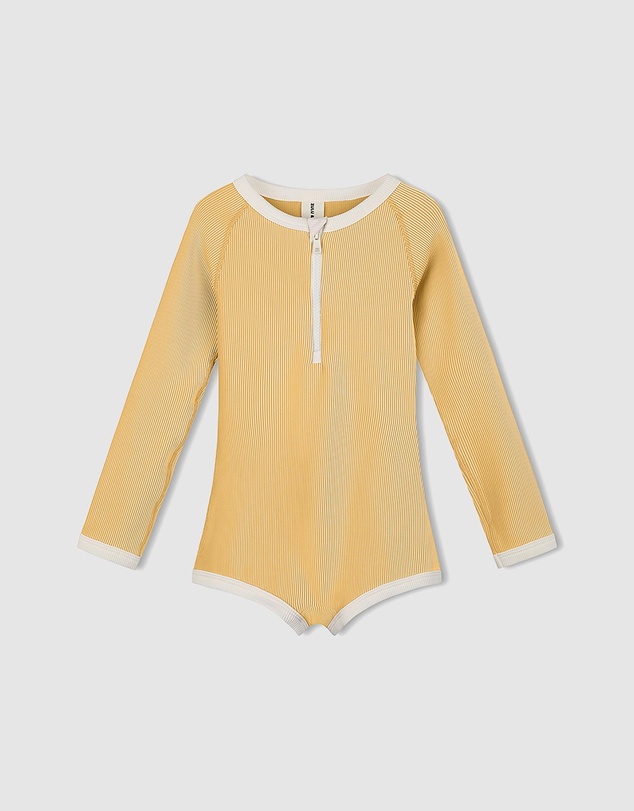 Zulu & Zephyr Mini - Mini Stripe Rib Rashie Onesie - Kids