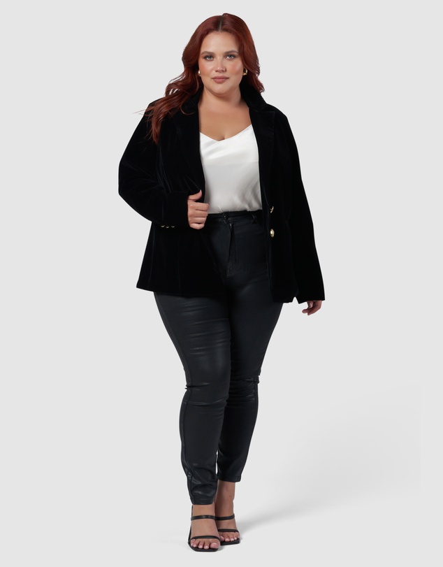 Pink Dusk by Curve Project - Suddenly Fine Velvet Blazer
