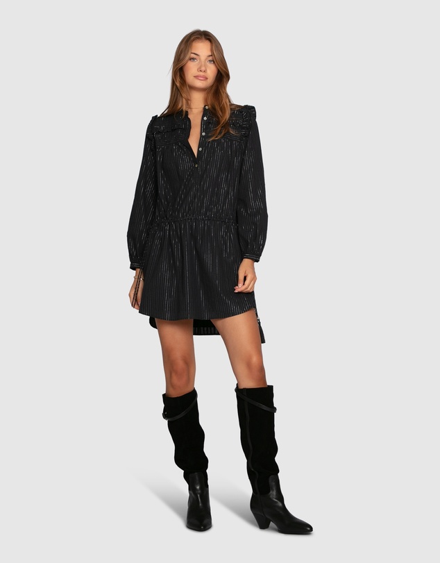 Belle & Bloom - Off the Vine Lurex Stripe Mini Dress