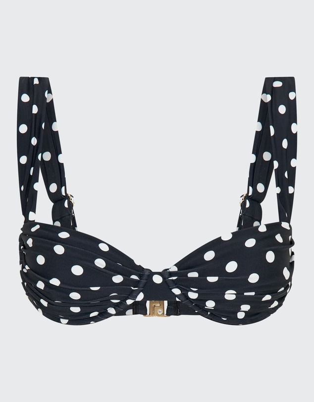 Vacay Swimwear - Rhodes Top Black Polka