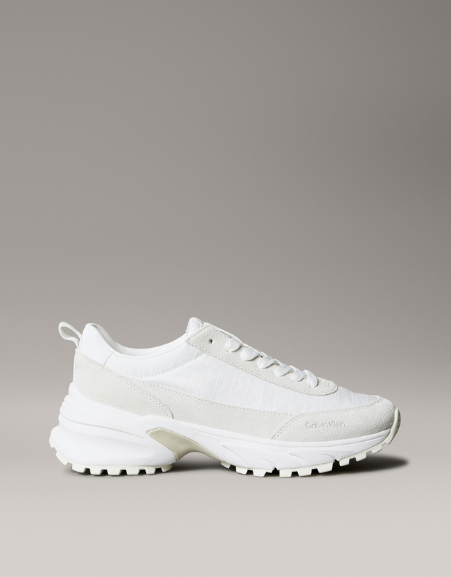Calvin Klein - Suede and Emblem Logo Nylon Trainers