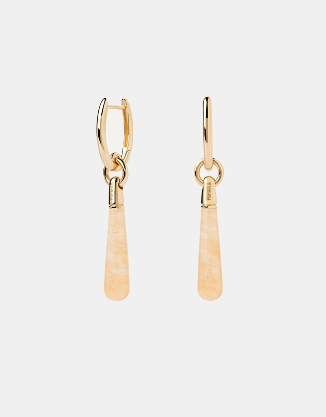 PDPAOLA - Yellow Aventurine Large Jupiter Hoop Earrings