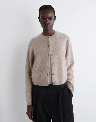 COS - Brushed-Cashmere Crew-Neck Cardigan
