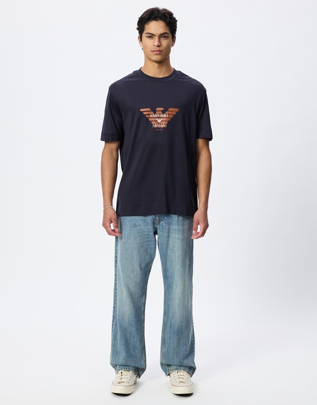 Emporio Armani - Graffiti Eagle Logo Print Jersey T-Shirt