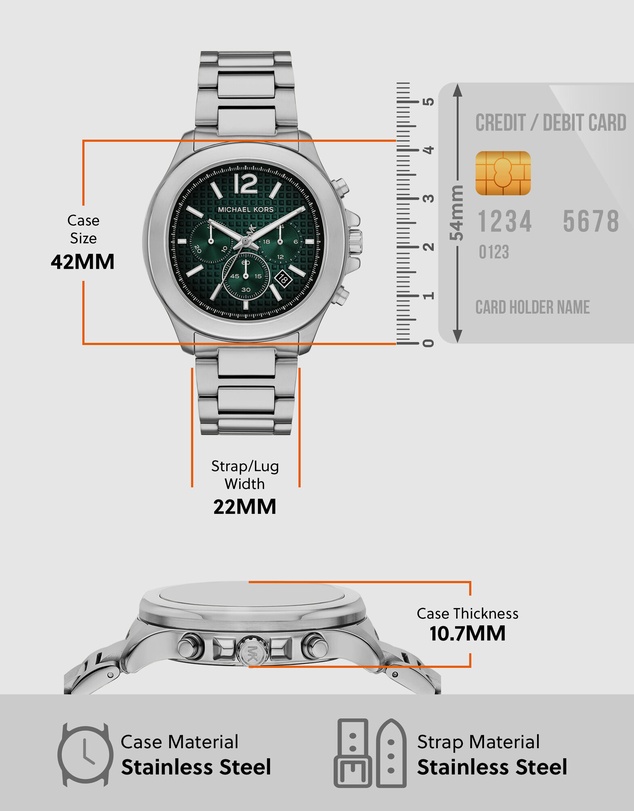 Michael Kors - Sage Silver Tone Chronograph Watch