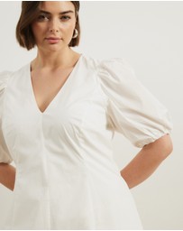 Atmos&Here Curvy - Ally Cotton Puff Sleeve Midi Dress