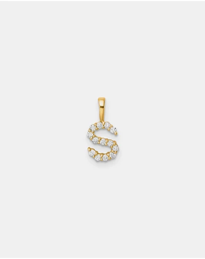 Zoe Olivia - 9K Gold Lab Grown Diamond Initial S Pendant