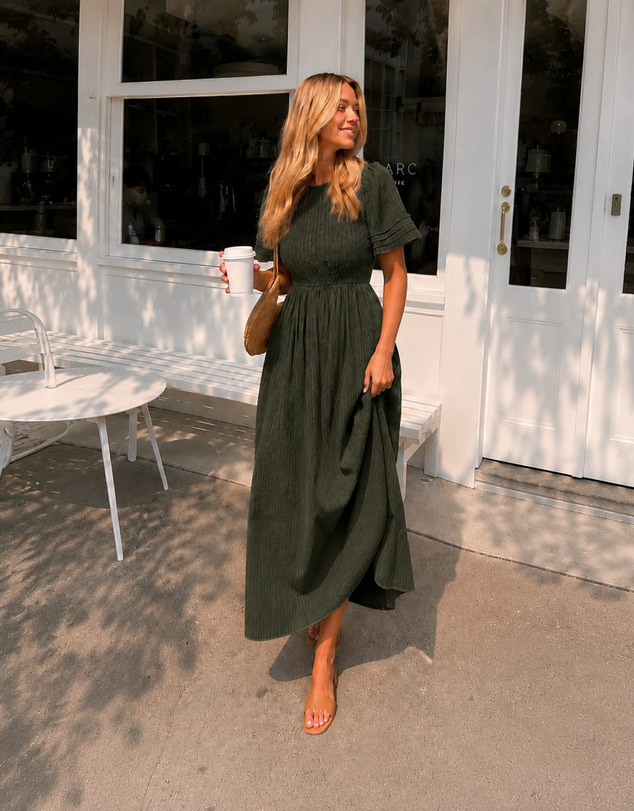 Esther & Co - Iolana Dress - Dark Olive