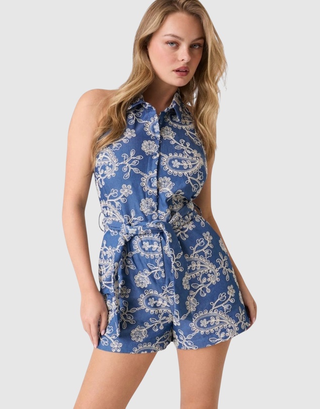 GUESS - Staci Embroidered Romper