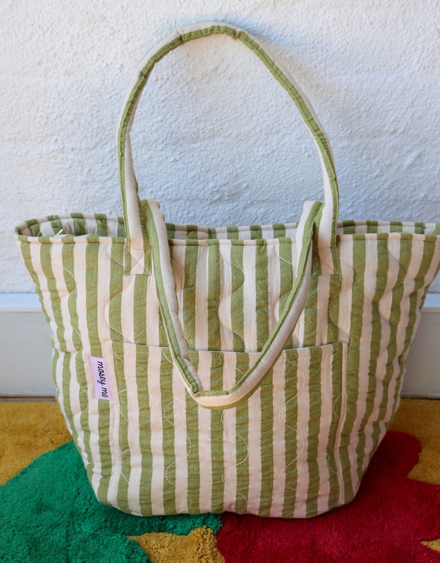 Mosey Me - Pistachio Seersucker Quilted Bag