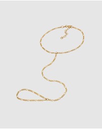 Elli Jewelry - Bracelet Hand Chain Figaro with Crystals in 925 Sterling Silver Gold Plated