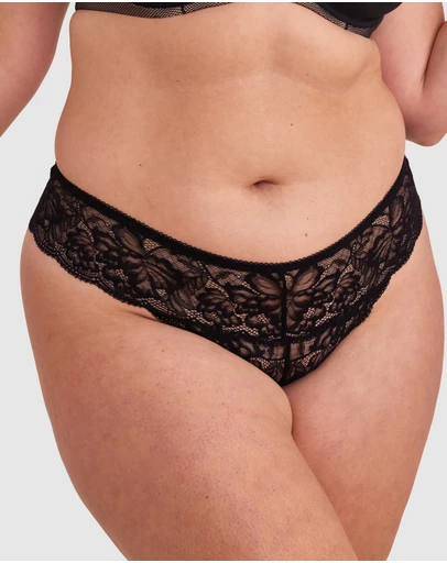 Bras N Things - Romance V String Knicker - Black
