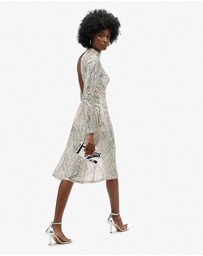 Superdry - Open Back Chevron Midi Slim Fit Dress