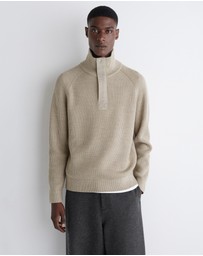 COS - Ribbed Wool Half-Zip Jumper