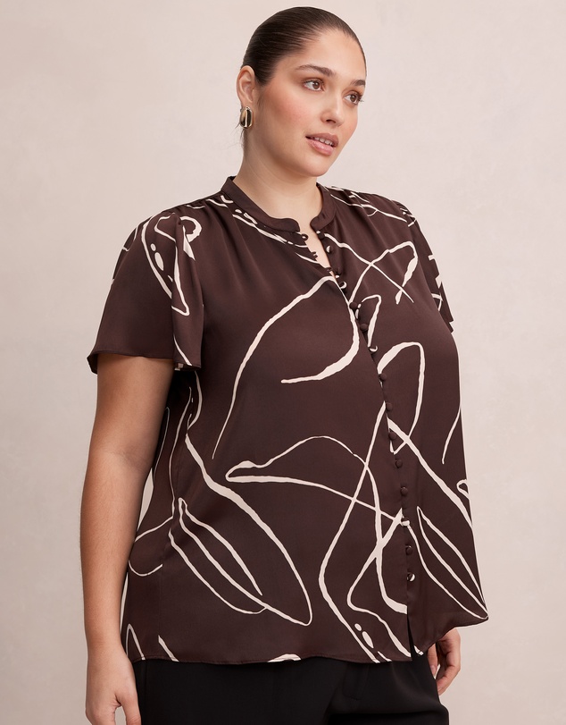 Forever New Curve - Brodie Curve Flutter Blouse