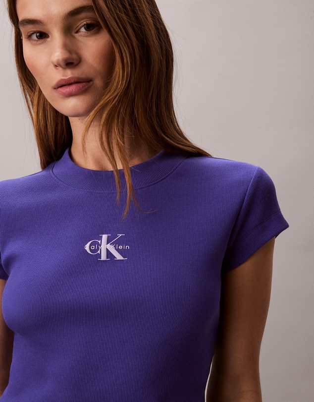 Calvin Klein Jeans - Monogram Logo Ribbed Baby Tee