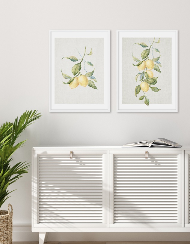 Olive et Oriel - Lemon on Linen III Art Print