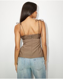 Dazie - Evie Polka Dot Tie Top