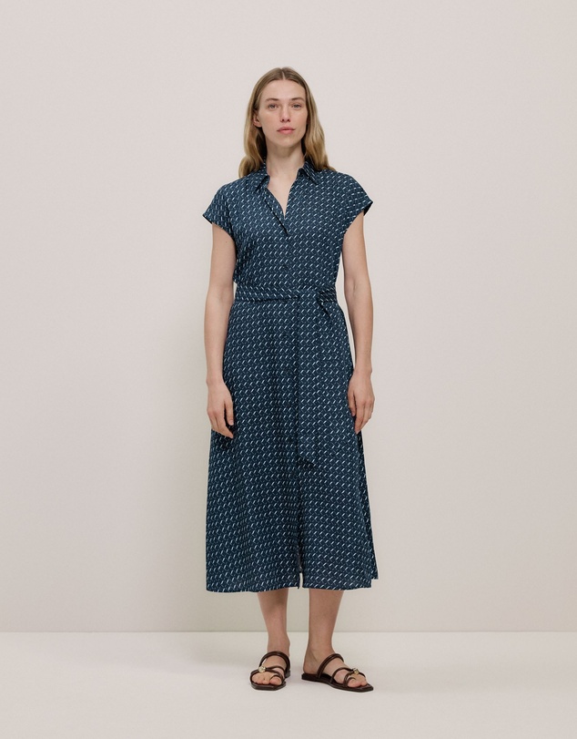 Trenery - Cavelle Cap Sleeve Shirt Dress in Night Sky