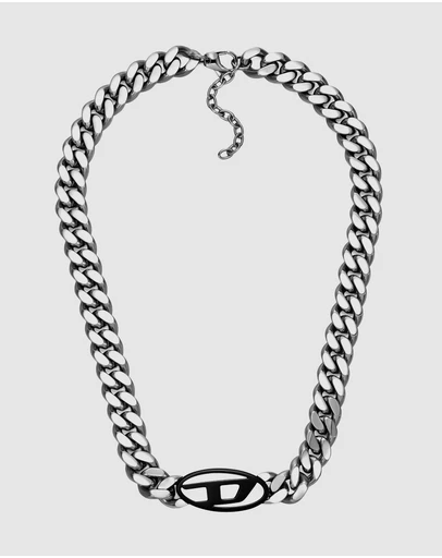 Diesel - Oval D LogoTwo-Tone Necklace