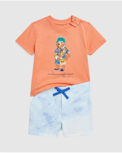 Polo Ralph Lauren - Polo Bear Jersey Tee & Terry Shorts Set - Babies