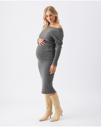 Ripe Maternity - Tobie Off Shoulder Knit Dress