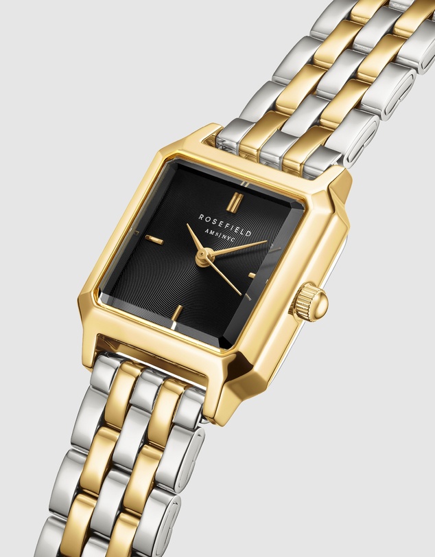 Rosefield - Boxelle Black Gold Silver Duotone Bracelet Watch