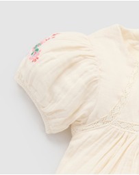 Purebaby - Embroidered Dress -Kids-Babies