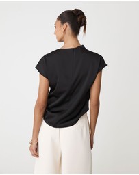 Forcast - Zafina Pleated Draped Top