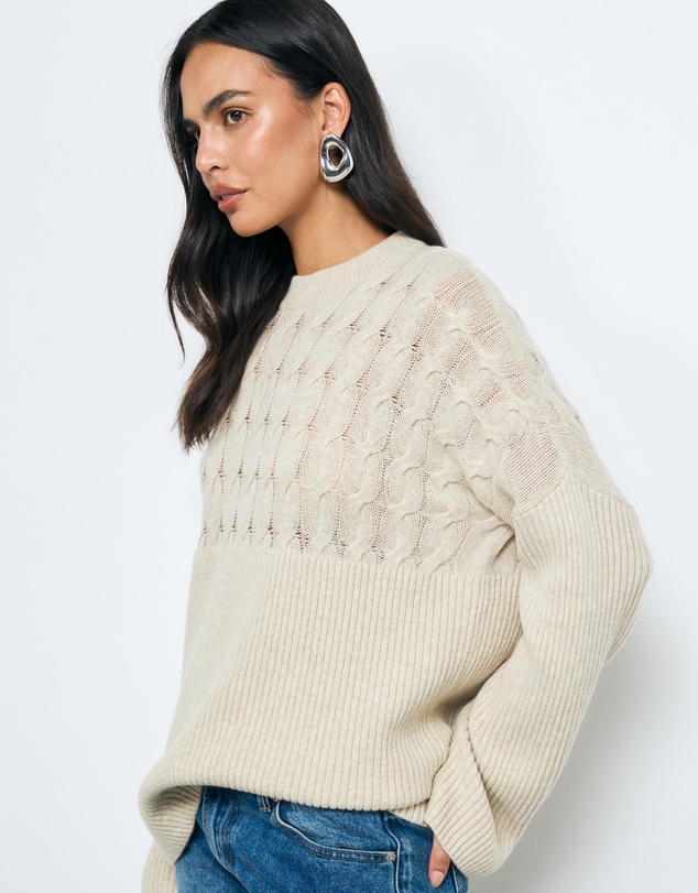 AERE - Jada Wool Blend Cable Knit Jumper