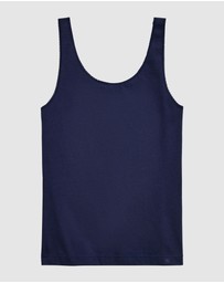Lauren by Ralph Lauren - Cotton & Lace Scoop Neck Tank Top