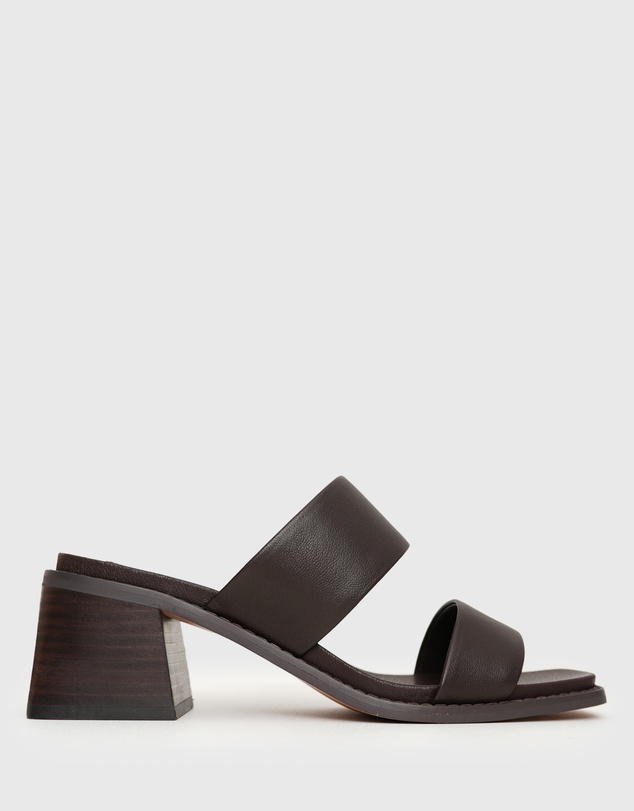 Betts - Wider Fit Prince Leather Block Heel Mules