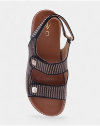 Mia Vita - Dakota Slingback Sandal - Black Raffia