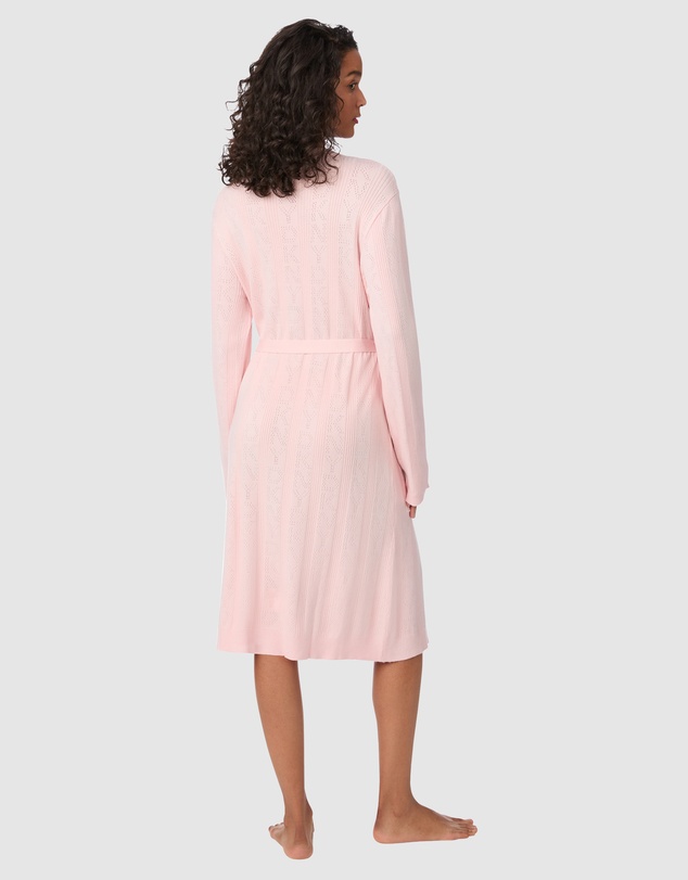 DKNY - Logo Pointelle Knit Short Dressing Gown House Robe