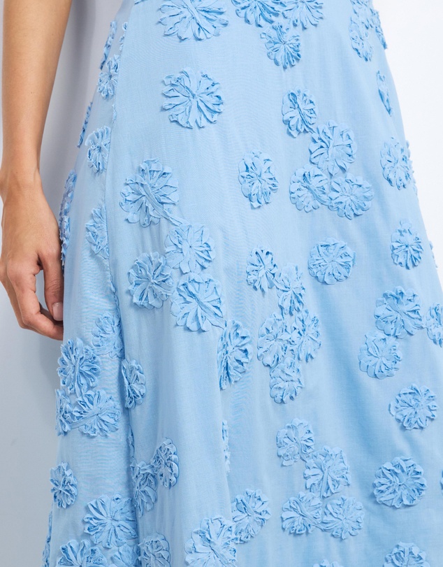 AERE - Nahla Floral Applique Midi Dress