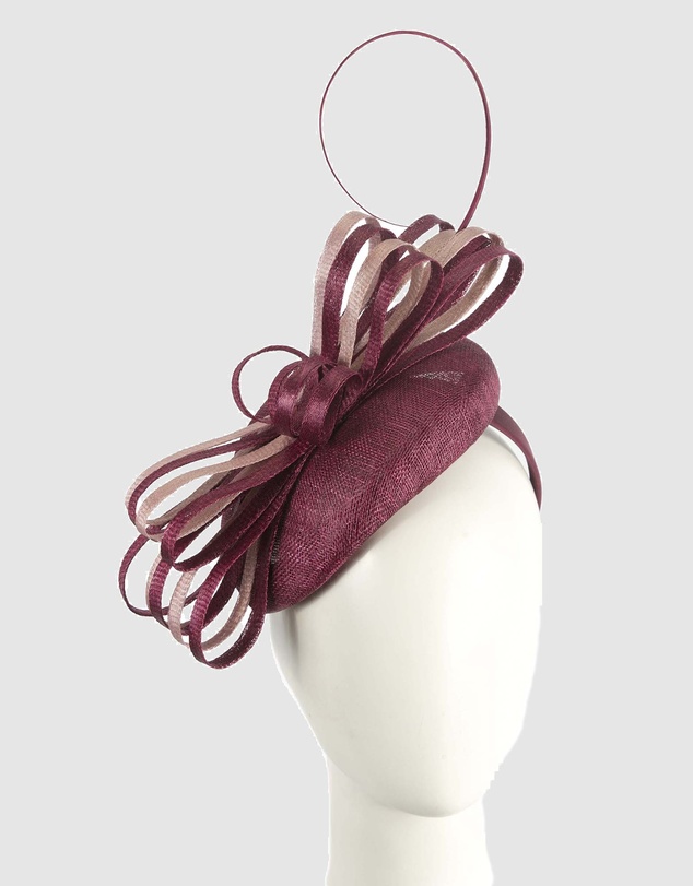 Max Alexander - Pillbox Pink Wine Pillbox Fascinator