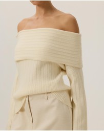 Tussah - Elena Ribbed Off The Shoulder Jumper
