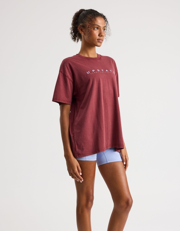 Upstate - Thrive Tee - Warm Cherry Snow Wash