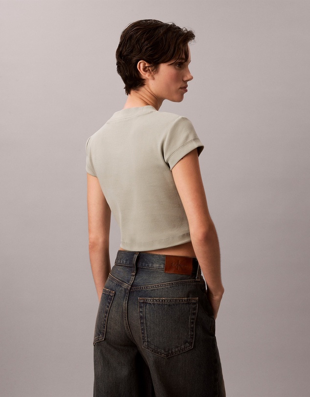 Calvin Klein Jeans - Monogram Logo Ribbed Baby Tee