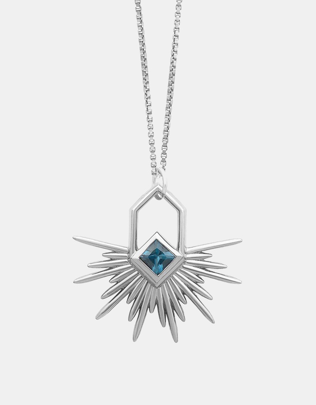 Rachel Jackson - Electric Goddess Silver Blue Topaz Necklace