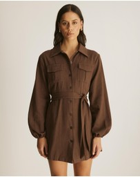 Atmos&Here - Edith LS Twill Mini Dress