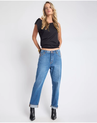 ONE TEASPOON - Bandits Low Waist Boyfriend Denim Jeans - Pacifica Blue
