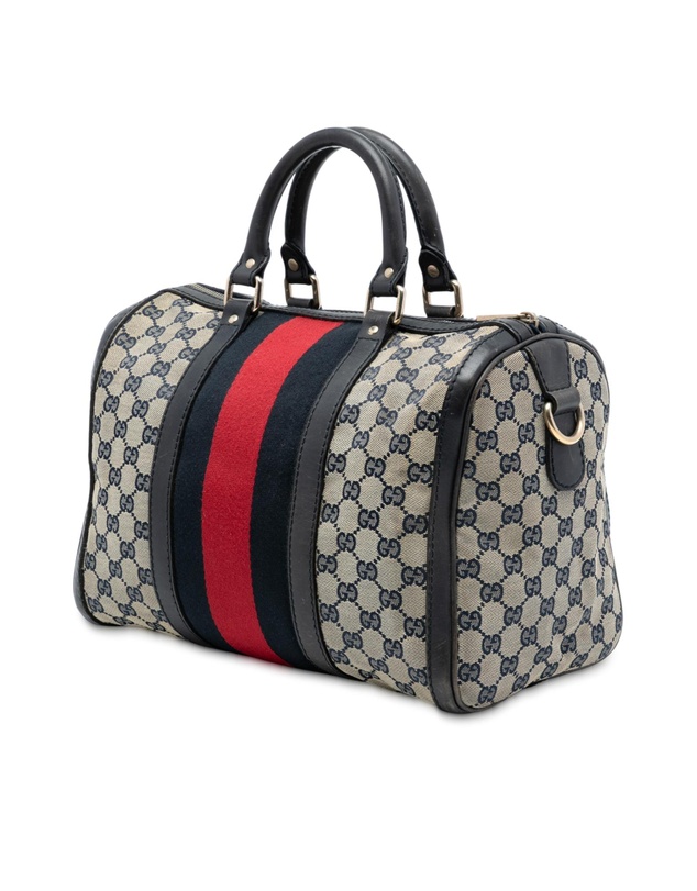 Pre-Loved by Azura Reborn - Pre-Loved Medium GG Canvas Web Joy Boston Bag